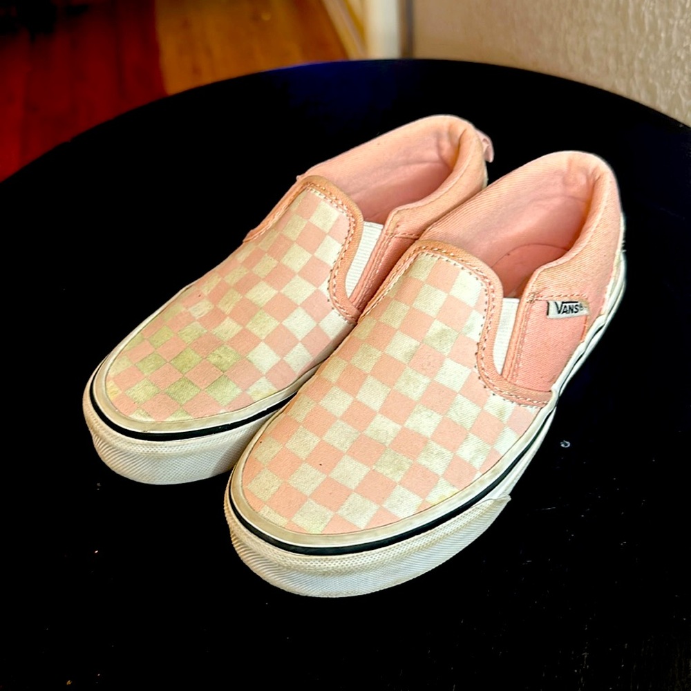 Pink checkered Vans size 13 little kid
